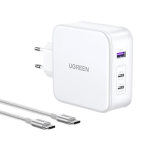 شارژر دیواری یوگرین 140 وات با دو پورت USB-C و یک پورت USB-A مدل CD289 همراه با کابل USB-C
