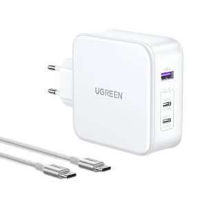 شارژر دیواری یوگرین 140 وات با دو پورت USB-C و یک پورت USB-A مدل CD289 همراه با کابل USB-C