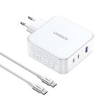 شارژر دیواری یوگرین 140 وات با دو پورت USB-C و یک پورت USB-A مدل CD289 همراه با کابل USB-C