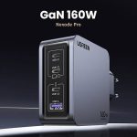 شارژر دیواری 160 وات Nexode Pro سه پورت USB-C و یک پورت USB-A یوگرین مدل X763 کد 25877 همراه با کابل 4 آمپر USB-C به طول 1.5 متر