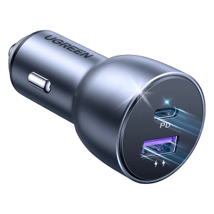 شارژر فندکی 36 وات و 50 وات با دو پورت USB-C و USB-A یوگرین مدل CD213