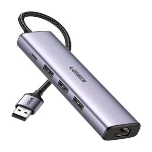 هاب 5 پورت USB 3.0 یوگرین مدل CM475-60554 با 3 پورت USB 3.0 و 1 پورت LAN و Type-C PD
