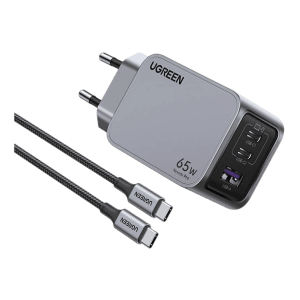 شارژر دیواری 65 وات Nexode Pro سه پورت یوگرین مدل X755 کد 25871 همراه با کابل ۵ آمپر USB-C