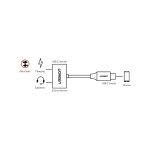 تبدیل Type-C به جک 3.5 میلی متر TRRS (آنالوگ) و Type-C یوگرین 50596-CM193